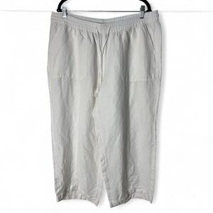 Lane Bryant Womens Linen Blend Pants Plus Size Elastic Waist Drawstring Sz 18/20